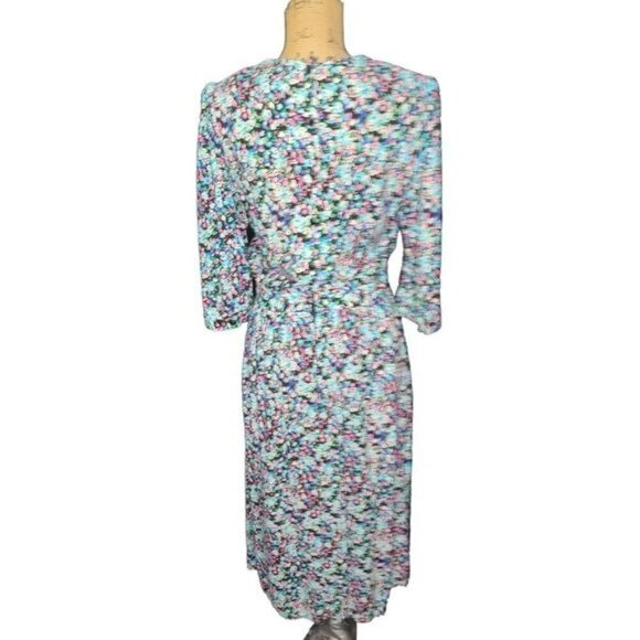 Vintage Dainty Blue Pink Cottagecore Floral Dress - Picture 4 of 16